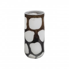 HANDMADE GLASS VASE BLACK AND WHITE 28 